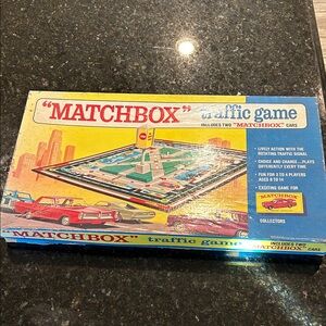 Vintage 1968 Matchbox Traffic Board Game - all pieces except one car